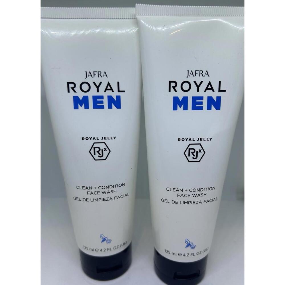 NEW Set Of 2 Jafra Royal Men Royal Jelly Clean+Condition Face Wash 4.2 fl.oz